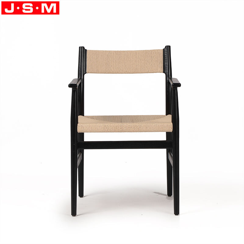 Simple Modern Paper String Woven Wood Dining Room Furniture Chair