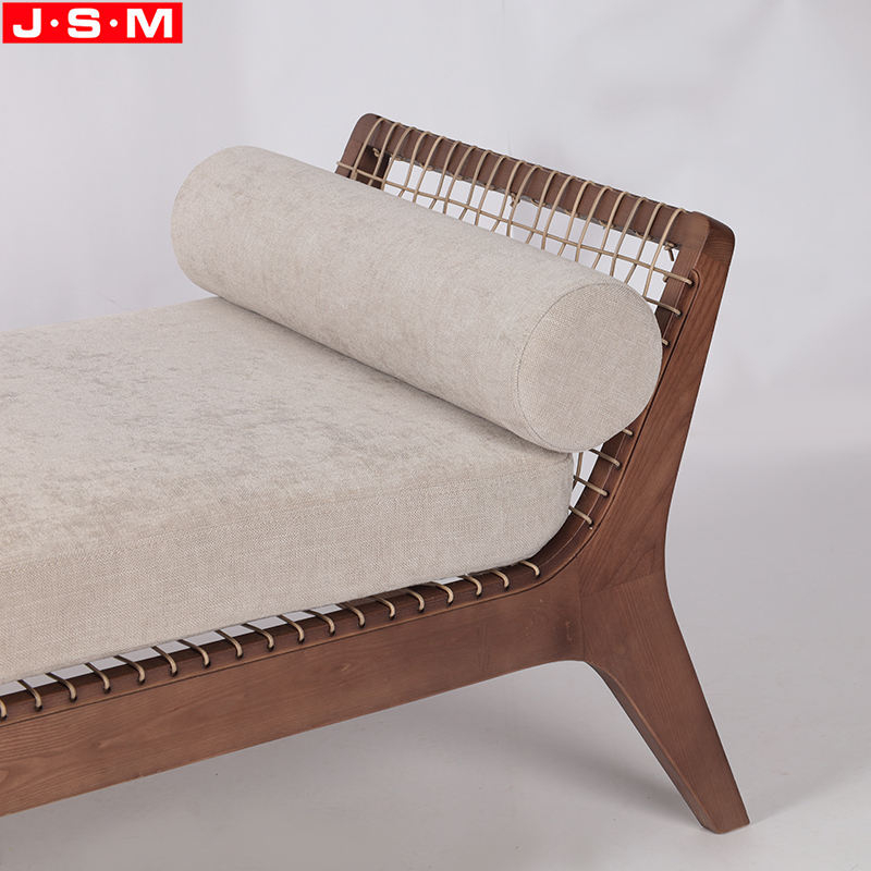 Comfortable Living Room Furniture Plastic Rope Woven Meditation Bench