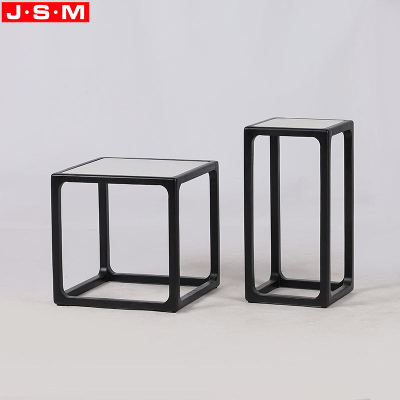 Luxury Style Stone Top Coffee Table Living Room Furniture Ash Frame Side Table Side Table Nearby Side Table Round