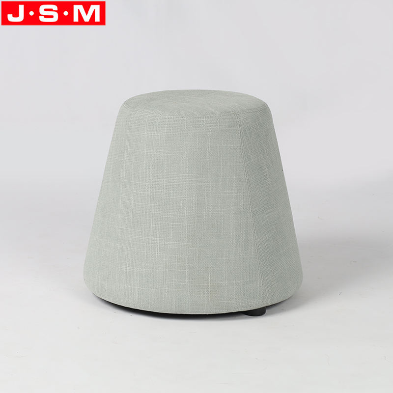 Customize Bedroom Simple Fabric Stool Wooden Frame Ottoman Stool
