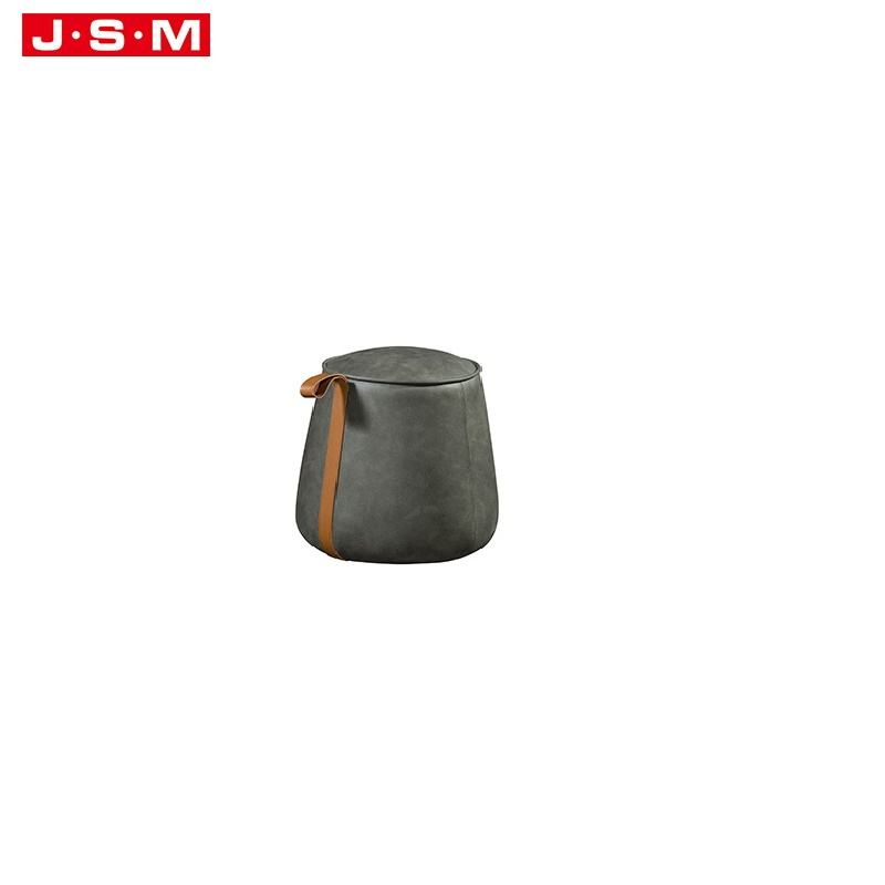 Modern Furniture Style Round Wooden Frame Foam Fabric Foot Stool Velvet Tufted Ottoman