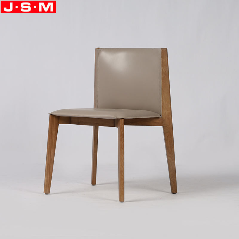 Nordic Modern Foam And Fabric Cushion Wood Dining Chair Single Wooden Dining Chair