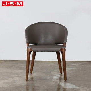 Classic Half Curved Back Living Furniture Minimalist Wood Arm Dining Chair