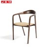 Luxury Nordic Design Outdoor Velvet Wooden Solid Modern Upholstered Kids Brown Fabric Table Elegant Cover Dining Room Chair