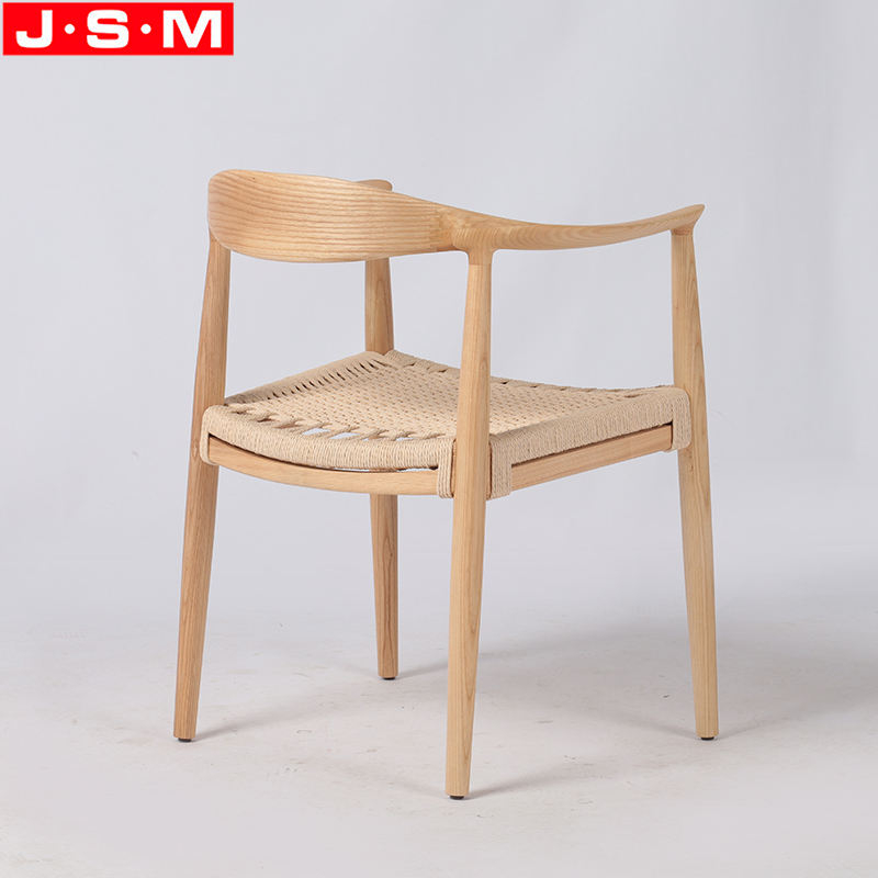 Wholesale Paper Rope Woven Wood Dining Chairs Restaurant Dining Chair