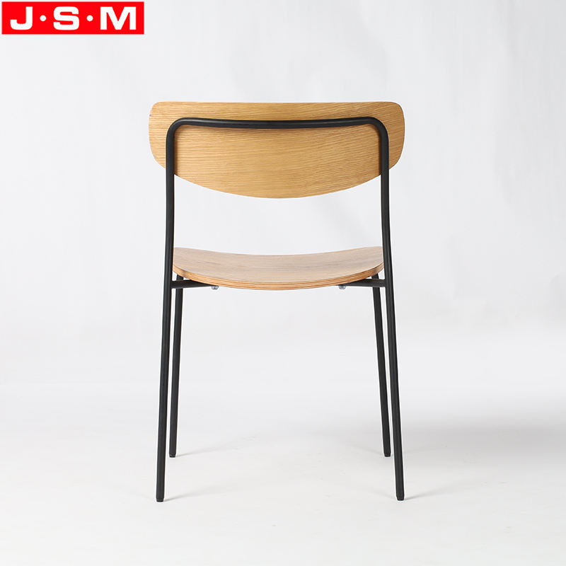 Classic Veneer Seat And Back Restaurant Kitchen Metal Frame Dinning Chair