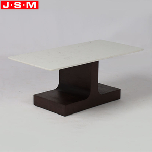 Modern Wooden Coffee Side Table Imitation Marble Table Top Tea Table