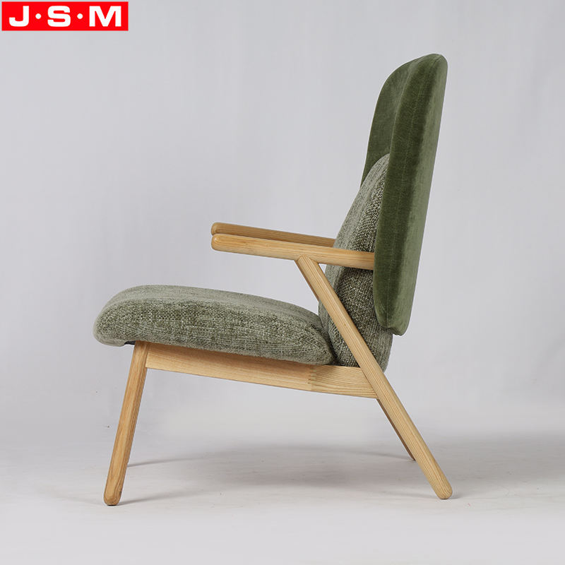 Relaxation Foam And Fabric Cushion Modern Livingroom Armchair With Wooden Frame