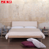 Multifunctional Elastic Upholstered Foam And Fabric Headboard Wooden Bed