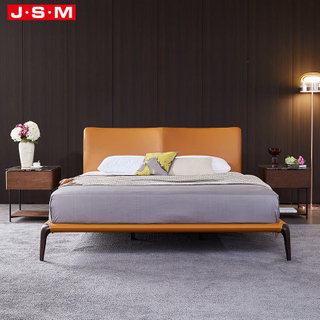 Latest Luxury Bedroom Furniture Bedroom Set Bed Solid Wooden Double King Size Fabric Bed
