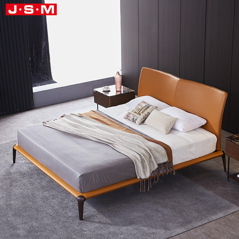 Latest Luxury Bedroom Furniture Bedroom Set Bed Solid Wooden Double King Size Fabric Bed