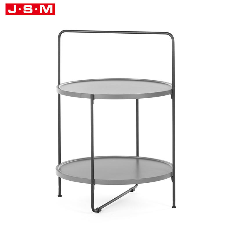 Modern Small Study Working Furniture Round Dining MDF Plate Metal Frame Table Coffee Table