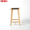 Nordic Modern Luxury Gold High Stool Wooden Chair Sets Leather Bar Chair