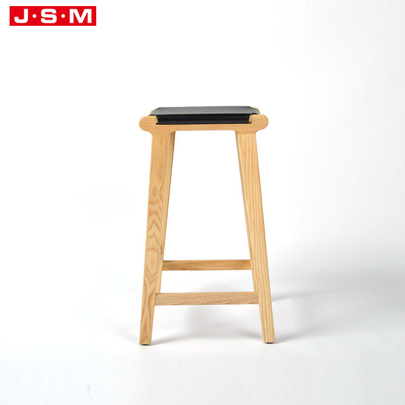 Nordic Modern Luxury Gold High Stool Wooden Chair Sets Leather Bar Chair