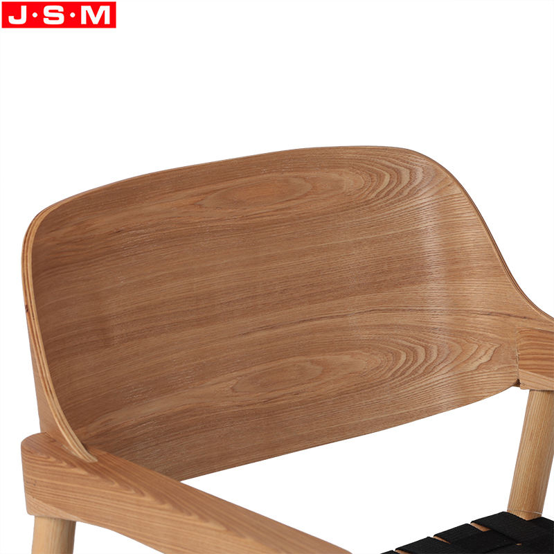 Modern Style Furniture Dining Room Chairs Black Belt Woven Wood Dining Chair