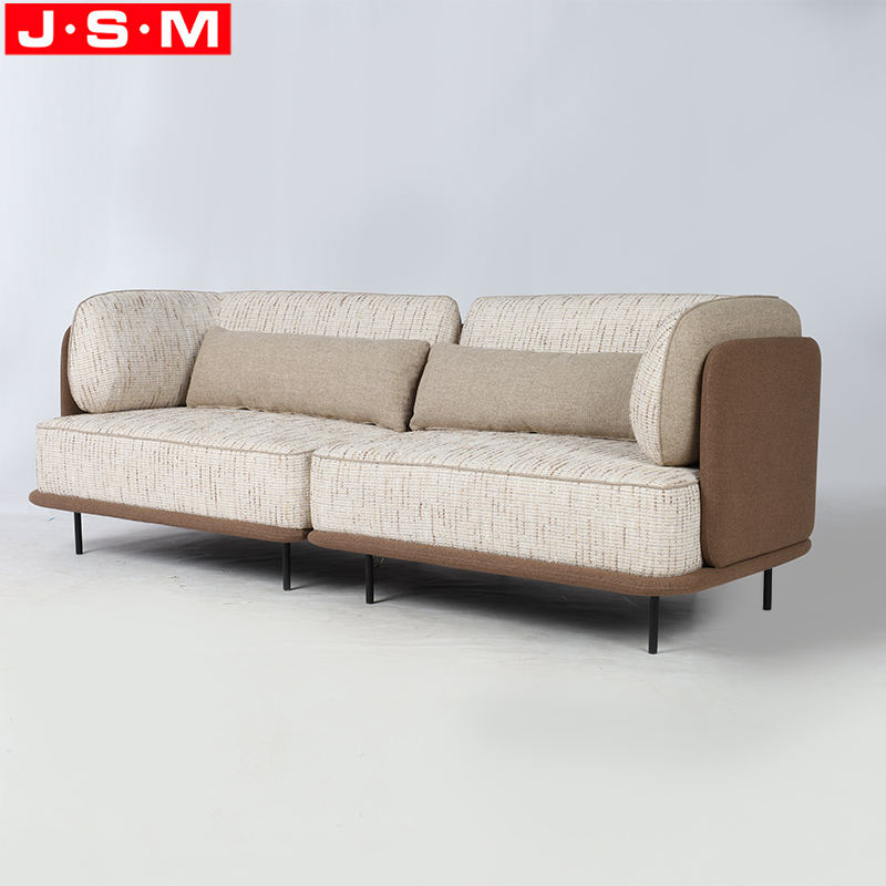 Nordic Bedroom One Seat Sofa Living Room Furniture Fabric Sofa With Metal Frame