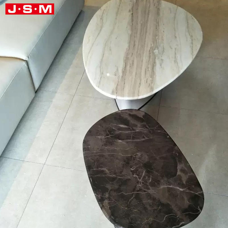 Modern Timber Wooden Furniture Coffee Table Black Metal Marble Luxury Coffee Table