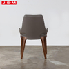 Minimalist Round Armrest Dining Chair Classic Wood Dining Chair With Gold Legs
