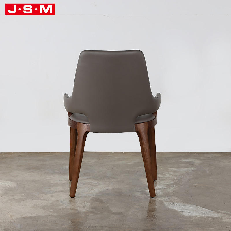 Minimalist Round Armrest Dining Chair Classic Wood Dining Chair With Gold Legs