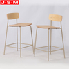 Industrial Design Metal Frame Wooden Seat High Bar Stool Chair Bistro Chair