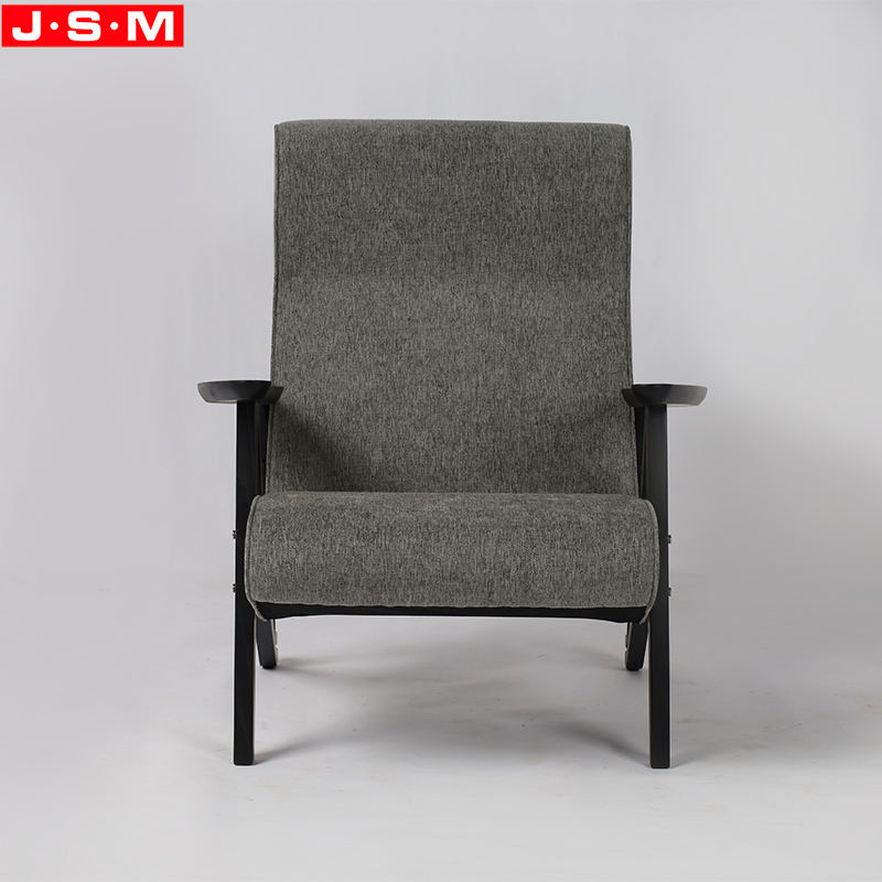 Modern Wood Leisure Chair Reclining Adjustable Backrest Armchair For Living Room Hotel