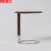 Ash Timber Furniture Living Room Wooden Bedroom Slide Metal Base Coffee Side Table