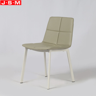 Comfortable Cushion Seat Not Armrest Dining Chair With Metal Legs