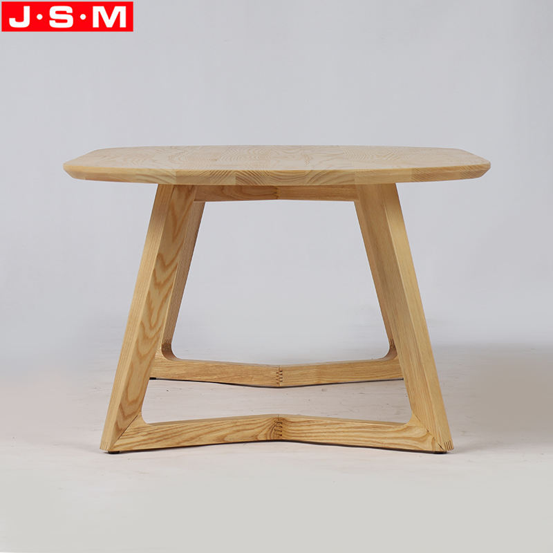 Wooden Veneer Table Top Living Room Coffee Table With Ash Timber Base