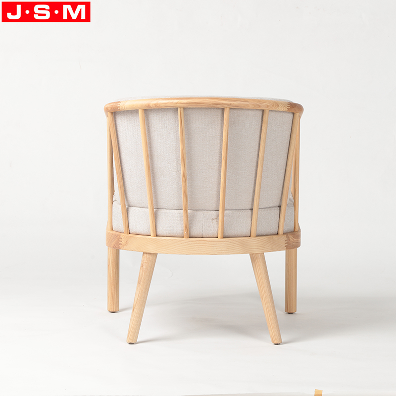 Nordic Style Comfortable Ash Timber Base Armchair Home Office Indoor Wooden Leisure Armchair