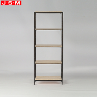 Custom Metal Frame with Forgin Treatment Bookcase Stone Top Storage Shelves for Living Room