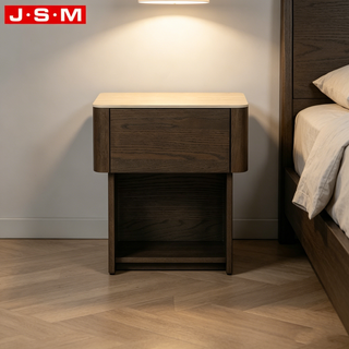 Home Furniture Modern Minimalism Wood Multi-functional Ceramic Top Bedside Nightstand with Storage for Bedroom
