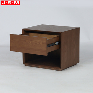 Corner Table Bed Cabinet 1 Drawer Side Tables Solid Timber Edge Nightstand Desk at Night