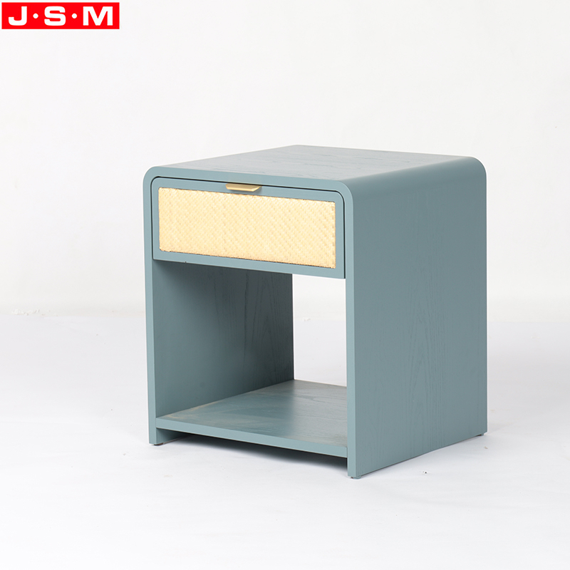 Wholesale Hot Sale Wooden Modern Metal Base Bedside Table Plywood with Veneer