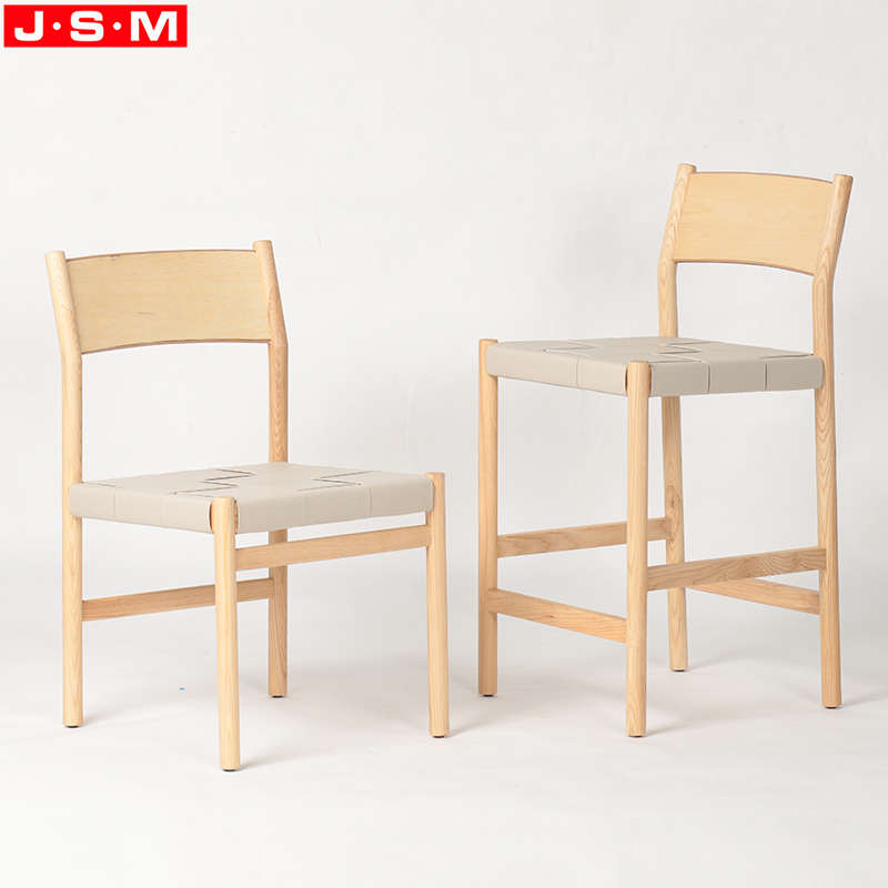 Hot Selling Leather Seat Dining Chair Ash Timber Base Dining Chair For Dining Room