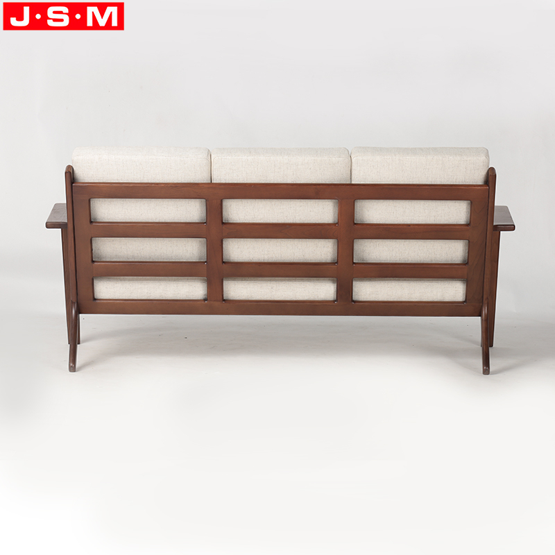 Wholesale North America Style Three Seater Sofa Modern Ash Timber Base Wooden Leisure Sofa For Living Room