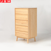 Modern Living Room Storage Cabinet Furniture 5 Drawer Cabinet Storage Natural Wooden Cabinet