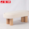 Nordic Style Bedroom Bench Wood Legs Upholstered Fabric Bench Seat