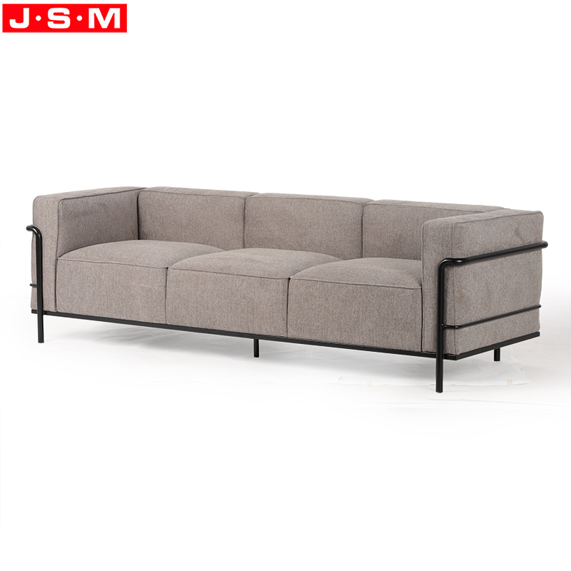 Living Room Large Size Indoor Metal Frame Three Seat Sofa For Hotel Home
