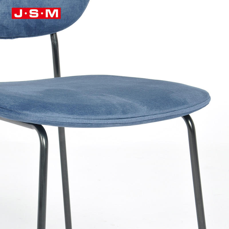 High Quality Luxury Italian Restaurant Foam And Fabric Dining Room Chairs Metal Legs