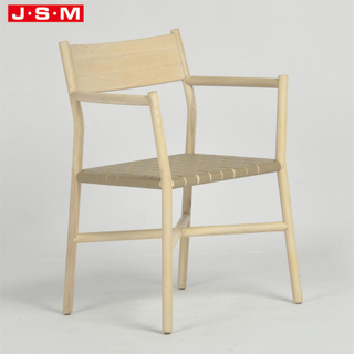 2022 New Designer Cream Caramel Leather Room Furniture Dining Chair With Arms