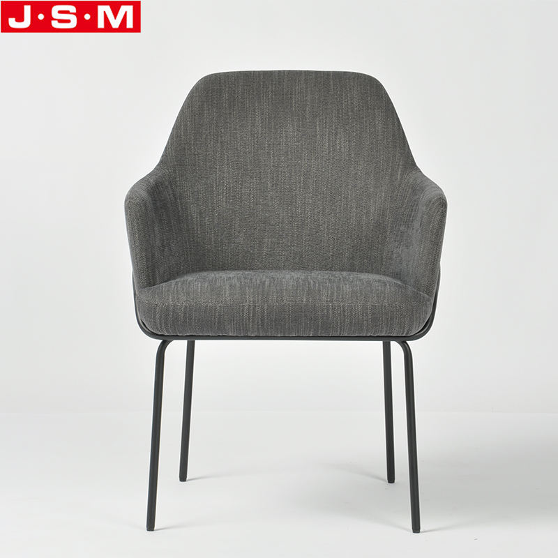Italian Designs Kitchen Black Upholstered Legs Dining Chair With Arm Rest
