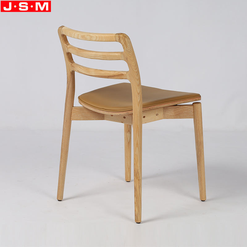 Factory Wholesale Dining Furniture Cushion Seat Ash Timber Frame Dining Chair