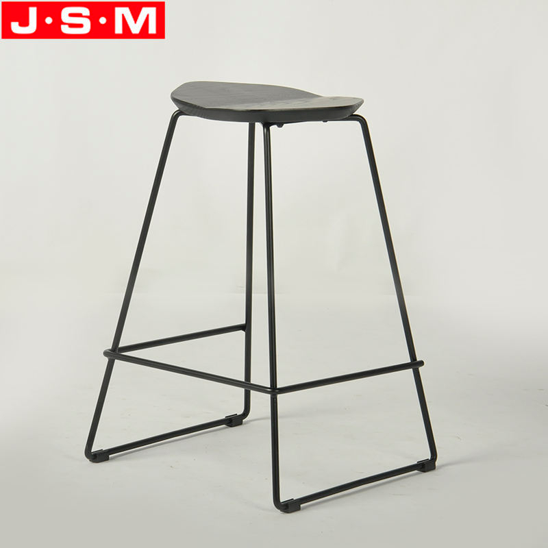 Wholesale Ash Timber Top Seat Not Stackable Barstool With Footrest