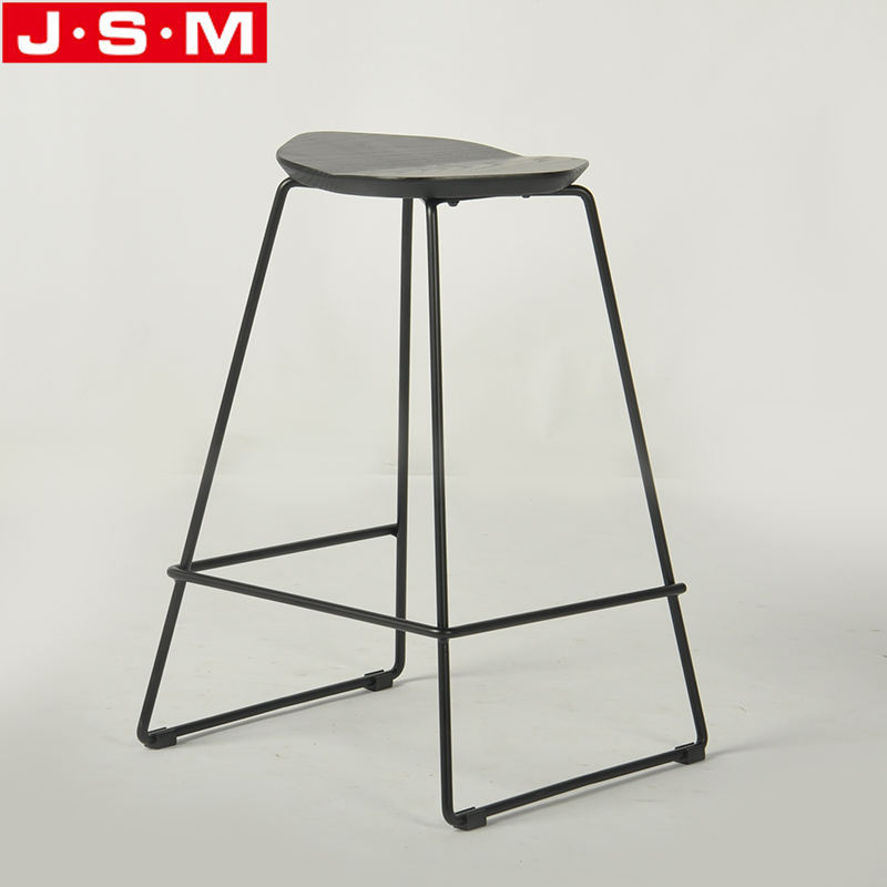 Wholesale Ash Timber Top Seat Not Stackable Barstool With Footrest