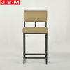 Any Color Is Available Customization High Bar Stool Wooden Frame Bar Chair With Black Metal Legs
