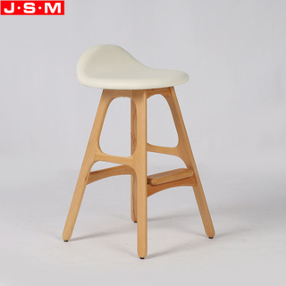 Modern Durable Timber Wooden High Table Tall White Bar Stools For Kitchen