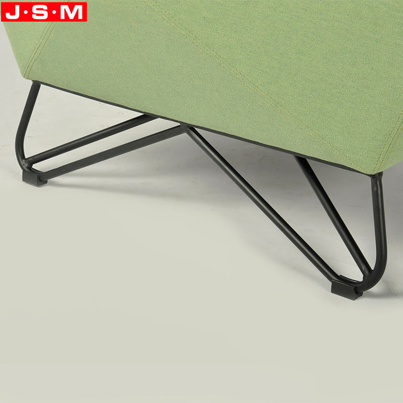 Modern Stylish Leisure Furniture Interior Room Wooden Green Ottoman Stool With Metal Legs