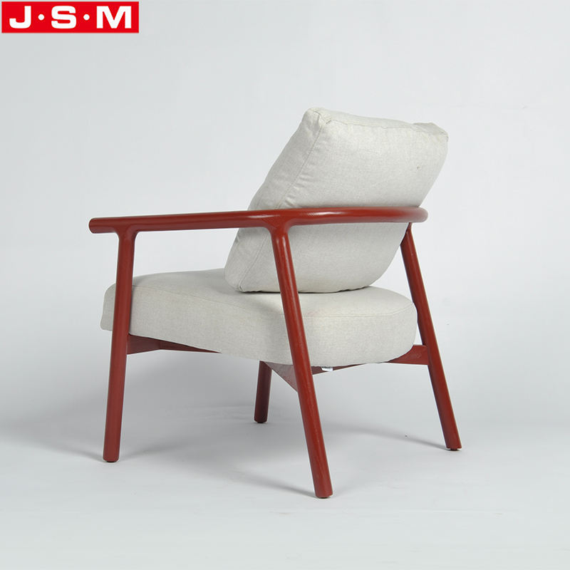Factory Wholesale Wooden Armchair Moveable Cushion Seat And Back Relax Accent Chairs