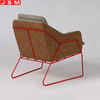 Classic Style Bedroom Arm Chair Moveable Cushion Seat Armchair With Metal Leg