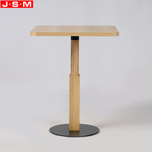 Square Ash Timber Table Top Coffee Table Wooden Metal Base Tea Table